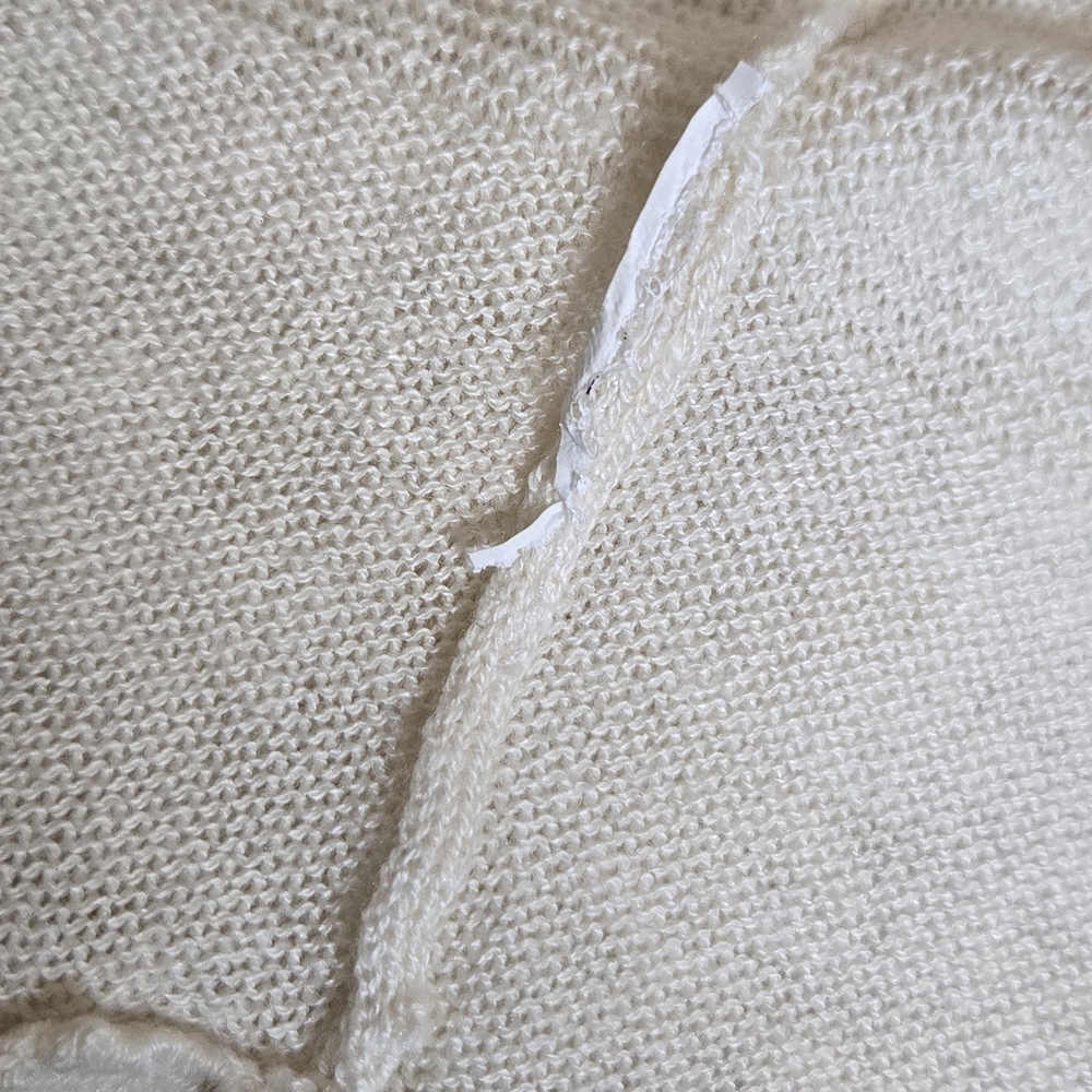 Pendleton Cream Airy Windowpane Pullover Size L - image 5